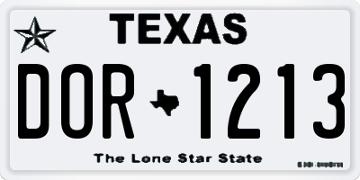 TX license plate DOR1213