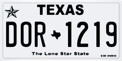 TX license plate DOR1219