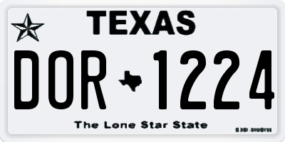 TX license plate DOR1224