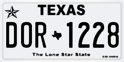 TX license plate DOR1228