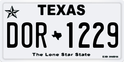 TX license plate DOR1229
