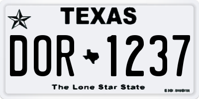 TX license plate DOR1237