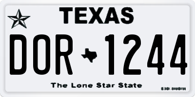 TX license plate DOR1244