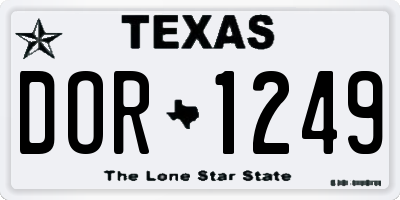 TX license plate DOR1249