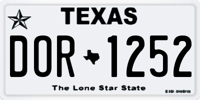 TX license plate DOR1252