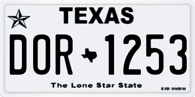 TX license plate DOR1253