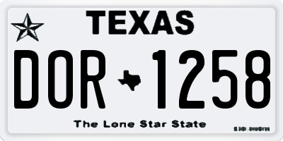 TX license plate DOR1258