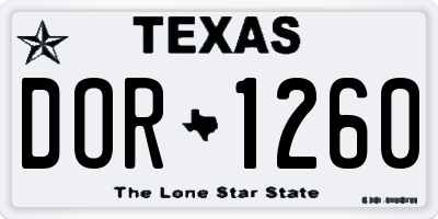 TX license plate DOR1260