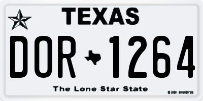 TX license plate DOR1264