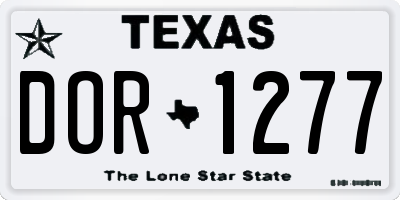 TX license plate DOR1277