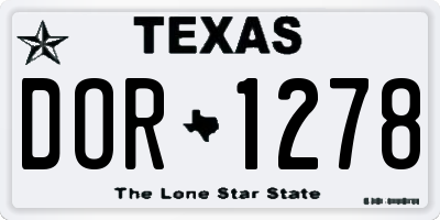 TX license plate DOR1278