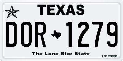 TX license plate DOR1279