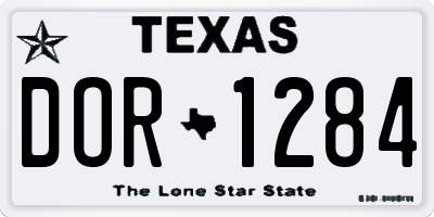 TX license plate DOR1284