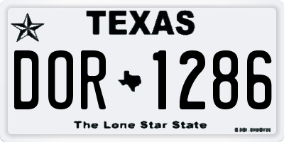 TX license plate DOR1286