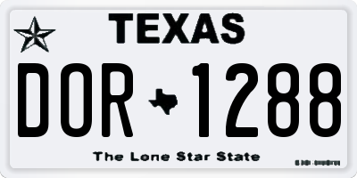 TX license plate DOR1288