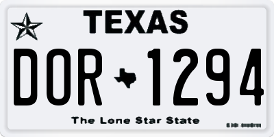 TX license plate DOR1294