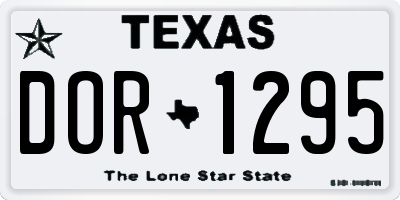 TX license plate DOR1295