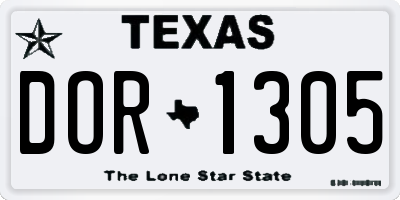 TX license plate DOR1305