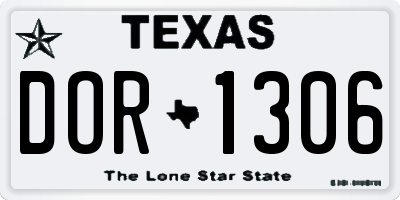 TX license plate DOR1306