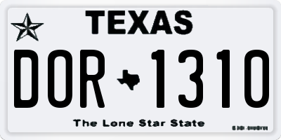 TX license plate DOR1310