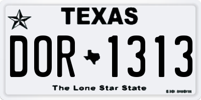 TX license plate DOR1313