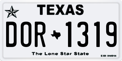TX license plate DOR1319