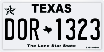 TX license plate DOR1323