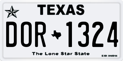 TX license plate DOR1324