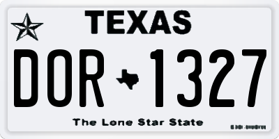 TX license plate DOR1327