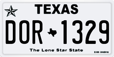 TX license plate DOR1329
