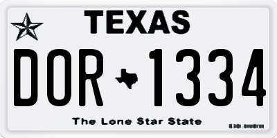 TX license plate DOR1334