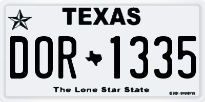 TX license plate DOR1335