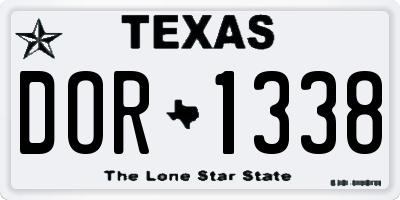 TX license plate DOR1338
