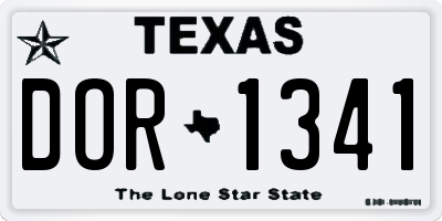 TX license plate DOR1341