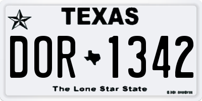 TX license plate DOR1342