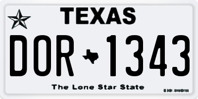 TX license plate DOR1343