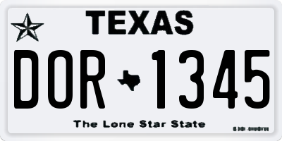 TX license plate DOR1345