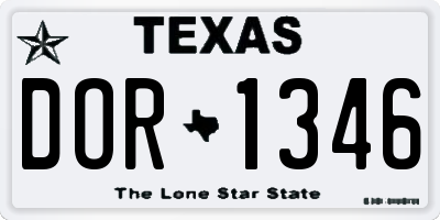 TX license plate DOR1346