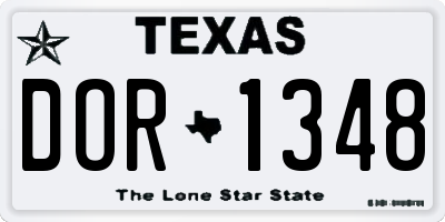 TX license plate DOR1348