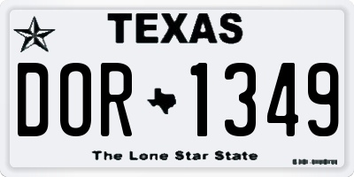 TX license plate DOR1349