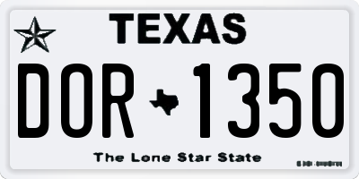 TX license plate DOR1350