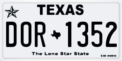 TX license plate DOR1352