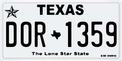 TX license plate DOR1359