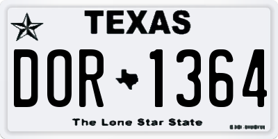 TX license plate DOR1364