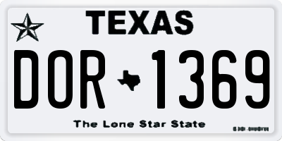 TX license plate DOR1369