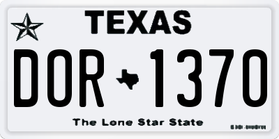 TX license plate DOR1370