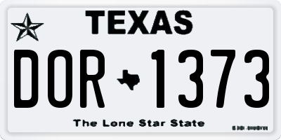 TX license plate DOR1373