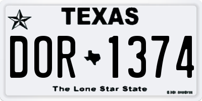 TX license plate DOR1374