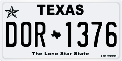 TX license plate DOR1376
