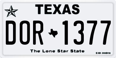 TX license plate DOR1377